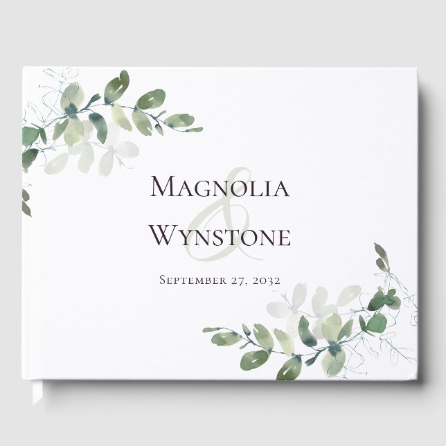Wedding Eucalyptus Greenery Guest Book (Front)
