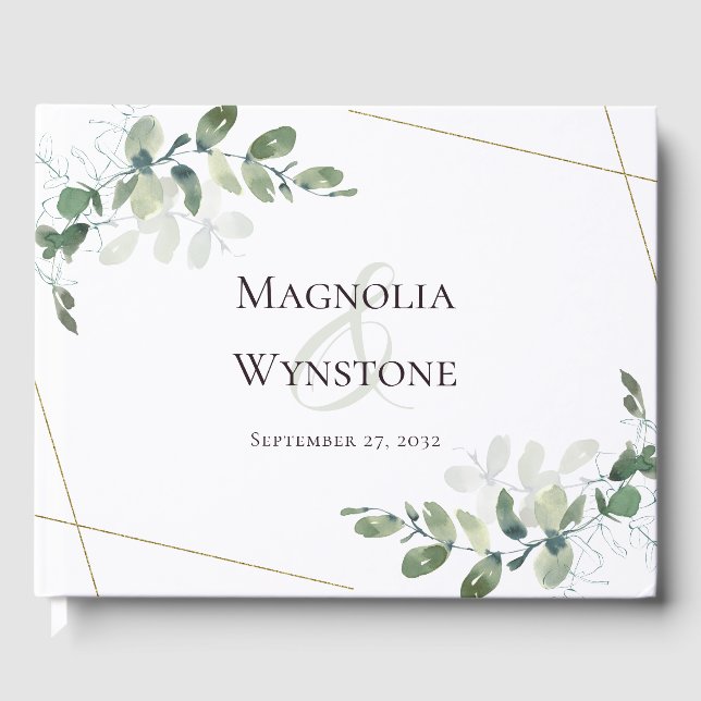 Wedding Eucalyptus Greenery Guest Book (Front)