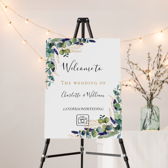 Wedding eucalyptus greenery instagram welcome foam board (In Situ (Stand))