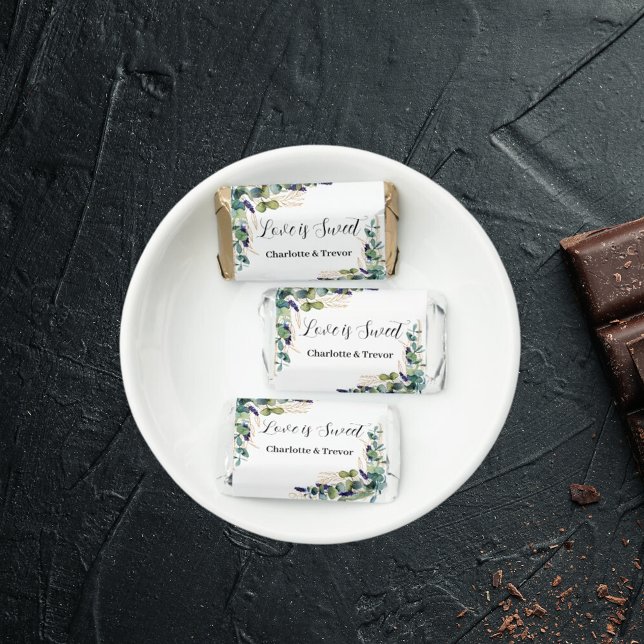 Wedding eucalyptus greenery Love is Sweet Hershey's Miniatures (Creator Uploaded)