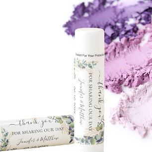 Wedding eucalyptus greenery thank you lip balm