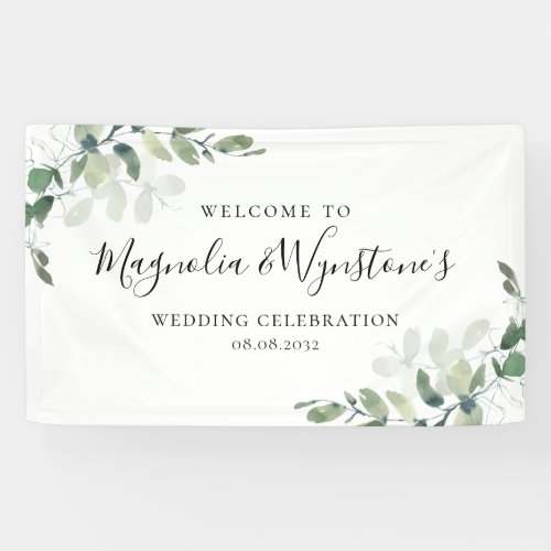 Wedding Eucalyptus Greenery Welcome Banner