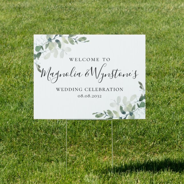 Wedding Eucalyptus Greenery Welcome Sign (Insitu)