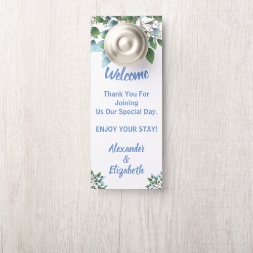  Wedding Eucalyptus Welcome and Do not Disturb Door Hanger