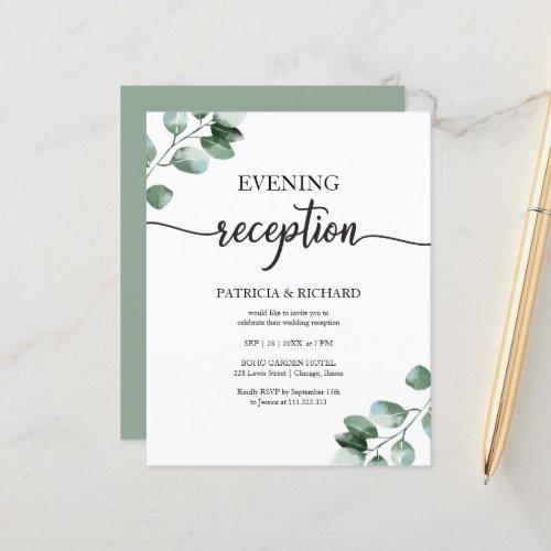 Wedding Evening Reception Budget Invitations