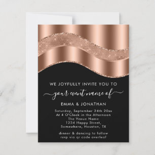 Wedding Event Bridal QR Code Rose Gold Black