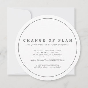 Wedding event change of plan postponed circular save the date