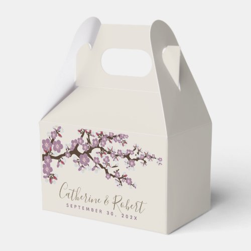 Wedding Event Cherry Blossom Purple Favor Box