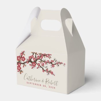 Wedding Event Cherry Blossom Red Maroon Favor Box by TheWeddingShoppe at Zazzle
