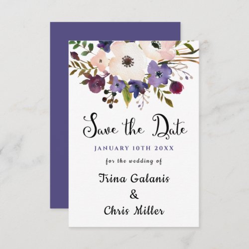Wedding Event Floral Chic Save the Date Flat Card