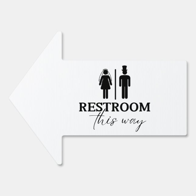 Wedding Event Minimal Restroom Sign (Front)