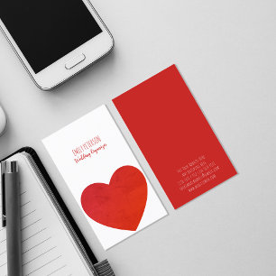 Wedding & Event Organizer Red Heart Business Card