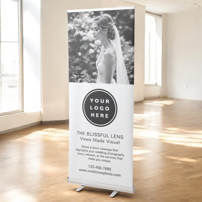 Wedding Event Photography Business Logo Photo Retractable Banner (Creator Uploaded)