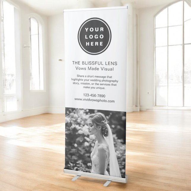 Wedding Event Photography Business Logo Photo Retractable Banner (Creator Uploaded)