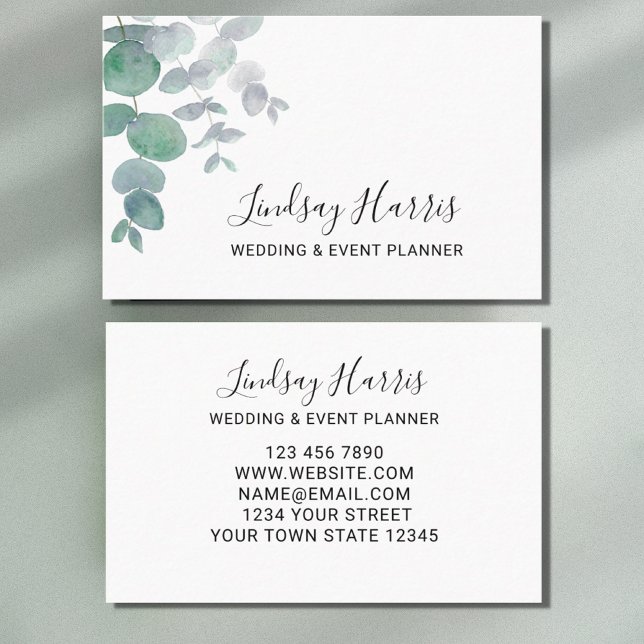 Wedding Event Planner Eucalyptus Greenery Business Card (Creator Uploaded)