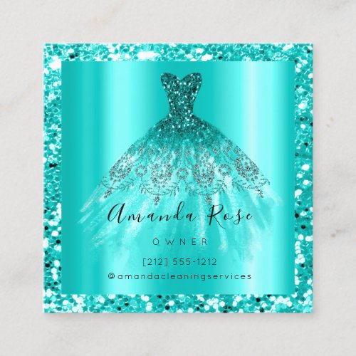 Wedding Event Planner Glitter Emerald Mint Green Appointment Card
