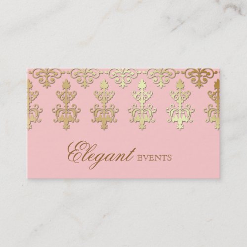 Wedding Event Planner Indian Damask Baby Pink Business Card Templates