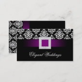 Wedding Event Planner Jewel Purple Black White Business Card (Front/Back)