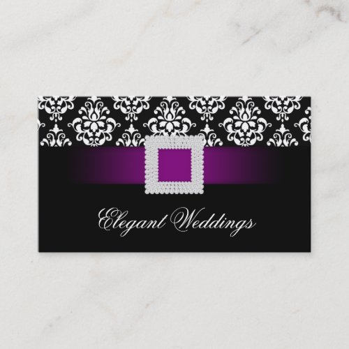 Wedding Event Planner Jewel Purple Black White Business Cards