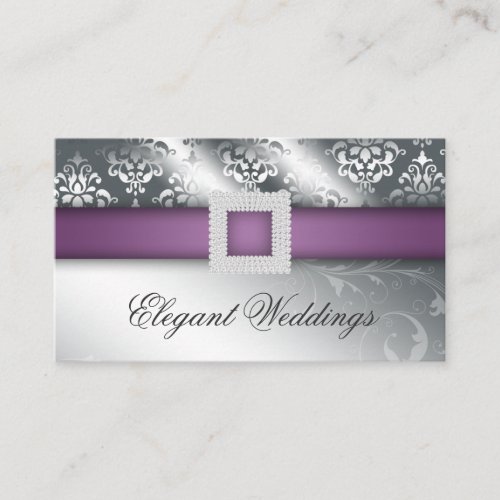 Wedding Event Planner Jewel Purple Silver Business Card