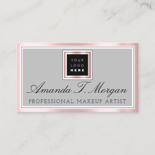 Wedding Event Planner Logo Pink Metal Gray Business Card