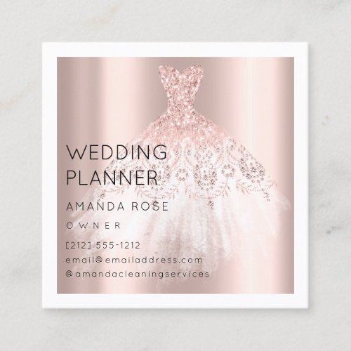 Wedding Event Planner Rose Dress Photo Logo Appointment Card