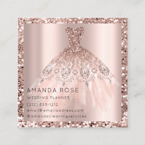 Wedding Event Planner Rose Glitter Photo Logo Appointment Card