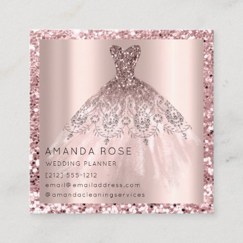 Wedding Event Planner Rose Gold Photo Logo Appointment Card