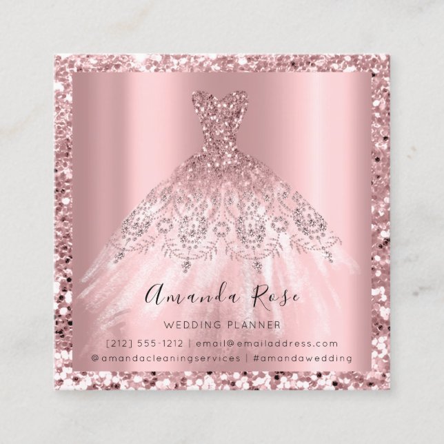 Wedding Event Planner Rose Pink Photo Logo Appointment Card (Front)