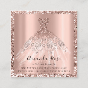 Wedding Event Planner Rose Pink Photo Logo VIP Appointment Card