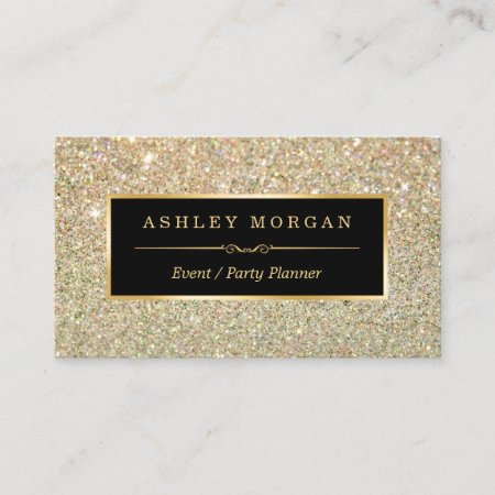 Wedding Event Planner - Sassy Beauty Gold Glitter Business Card