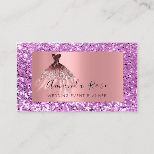 Wedding Event Planner Stylist  Rose Purple Appointment Card