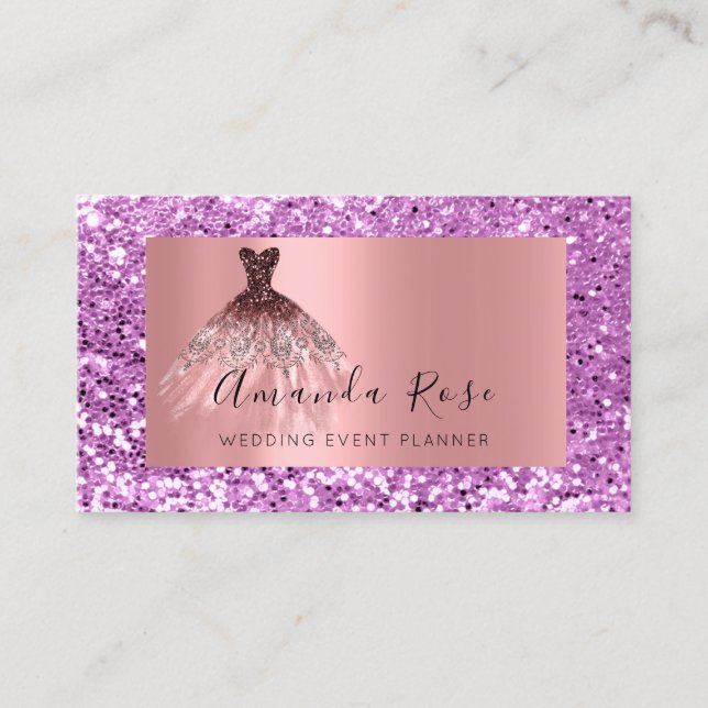 Wedding Event Planner Stylist  Rose Purple Appointment Card (Front)