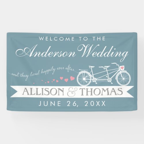 Wedding Ever After Bicycle _ CHOOSE YOUR COLOR Banner