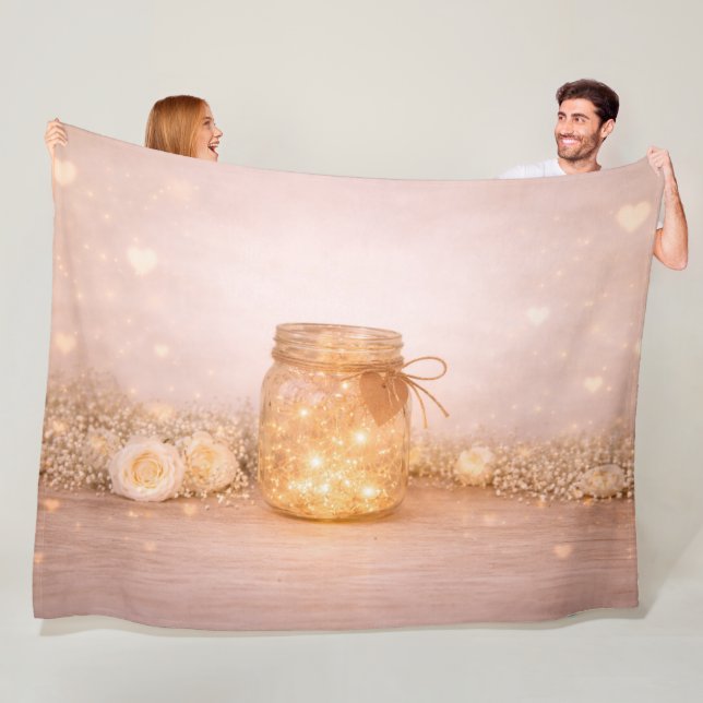 Wedding Fairy Lights Cozy Throw Blanket (In Situ)
