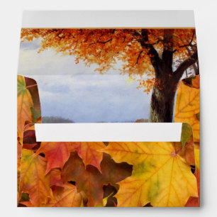 Wedding Fall Leaves Custom Envelope Return Address