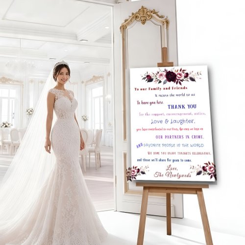 Wedding Family and Friends Red Pink Roses Poster