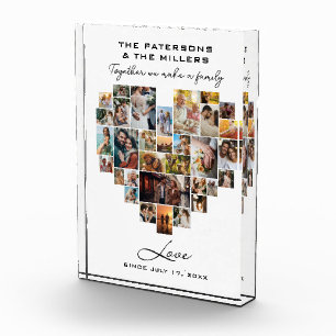 Wedding Family Anniversary Heart Photo Collage Acrylic Award