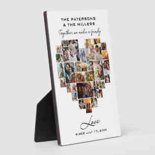 Wedding Family Anniversary Heart Photo Collage Plaque