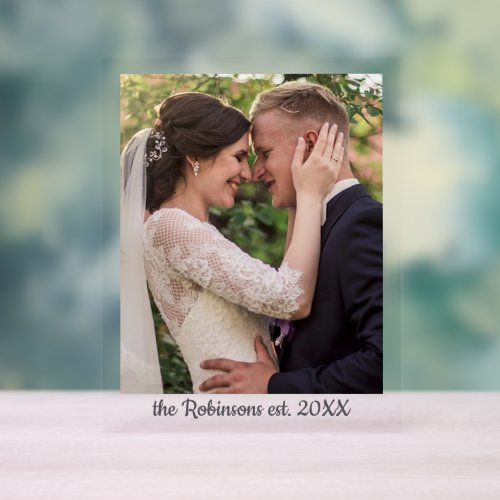 Wedding Family Established Date Personalized Photo Acrylic Sign