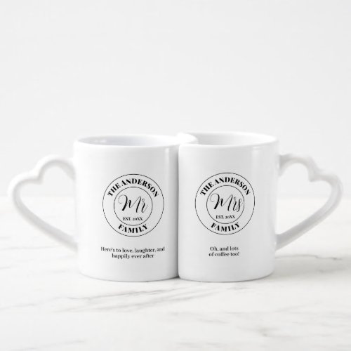 Wedding Family Name Wishes Coffee Mug Set