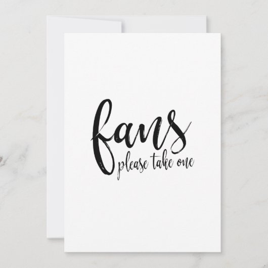 Wedding Fans Calligraphy Affordable Sign (Front)