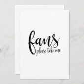 Wedding Fans Calligraphy Affordable Sign (Front/Back)