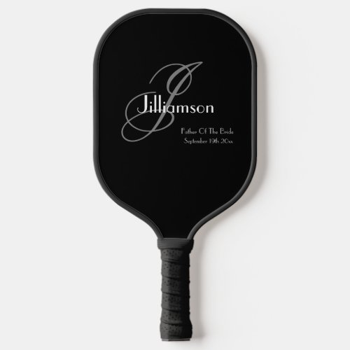 Wedding Father Of The Bride Gift Classic Monogram  Pickleball Paddle