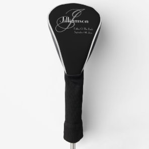 Wedding Father Of The Bride Gift Elegant Monogram  Golf Head Cover