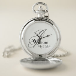 Wedding Father Of The Bride Gift Monogram Cool  Pocket Watch