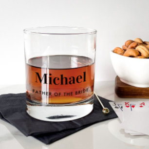 Wedding Father Of The Bride Gift Whiskey Glass