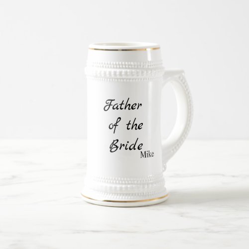 Wedding Father of the Bride Personalised    Beer Stein