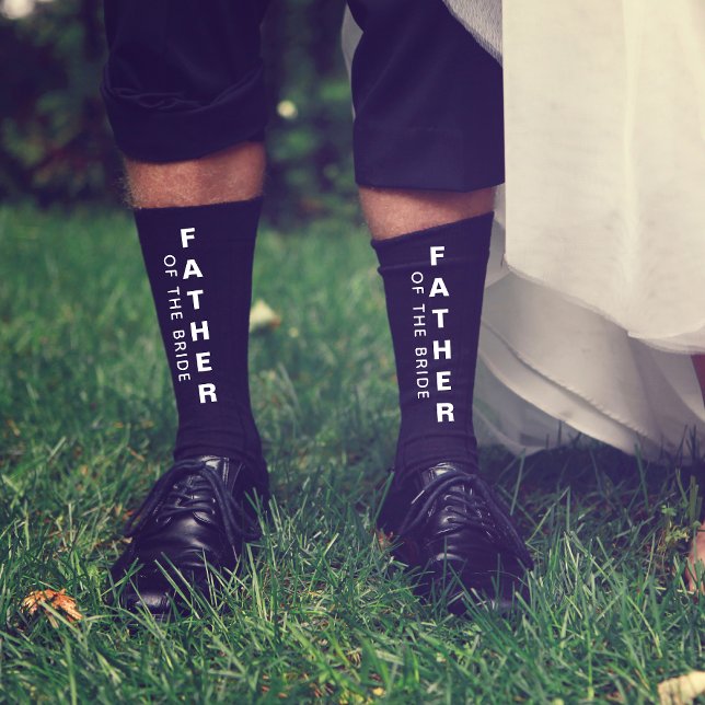 Wedding Father Of The Bride Personalized Black Socks (Creator Uploaded)