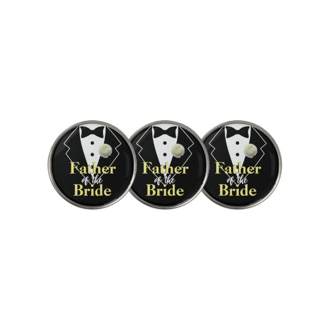 Wedding Father of the Bride Tuxedo Personalized Golf Ball Marker (3 Up)